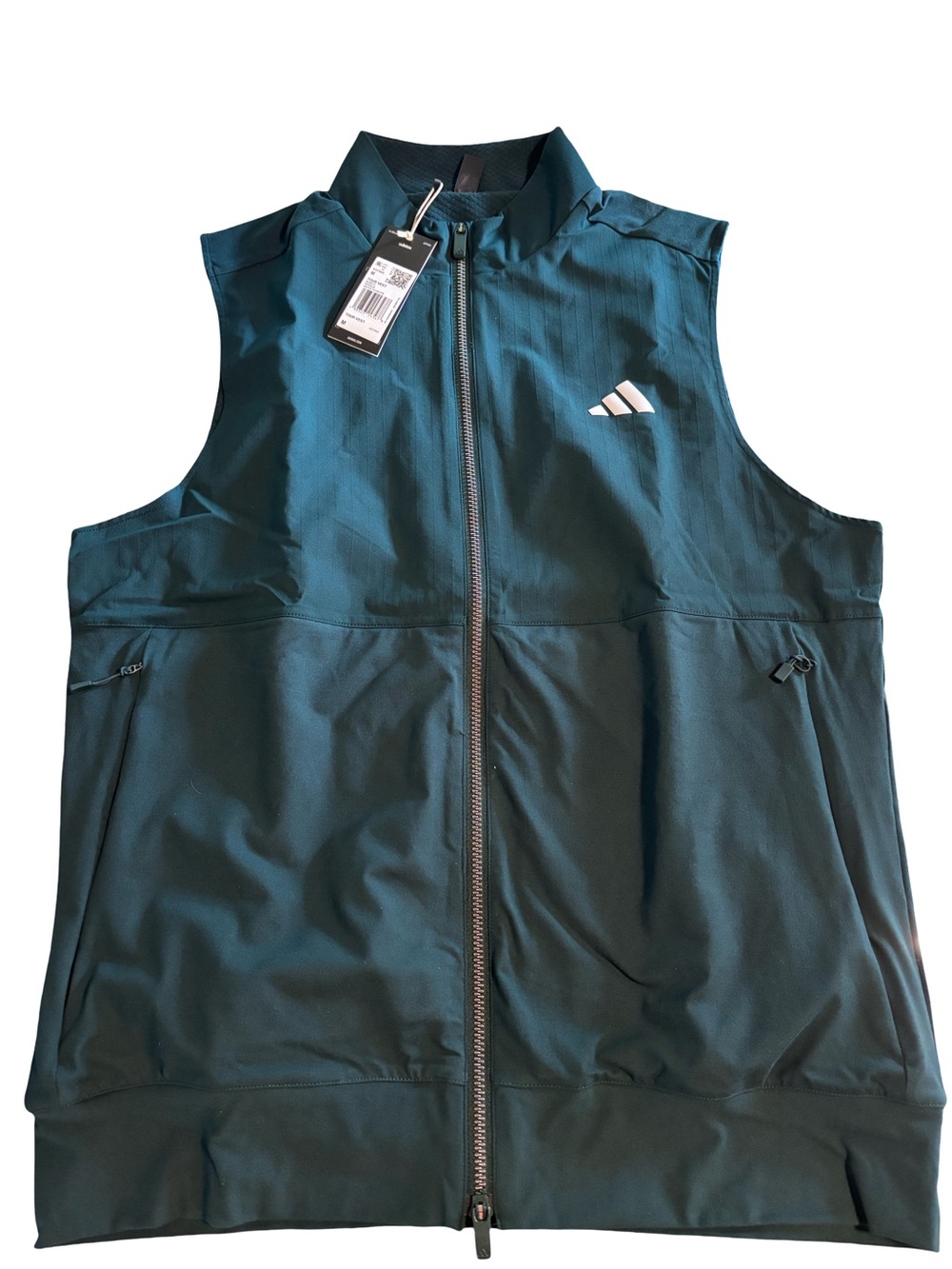 adidas Men's Teal Zip-Up Sleeveless Training Vest